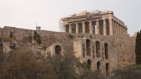 view of the parthenon from a distance