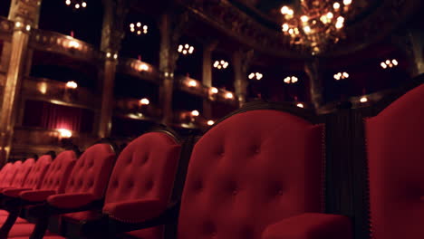 empty red seats in a grand opera house