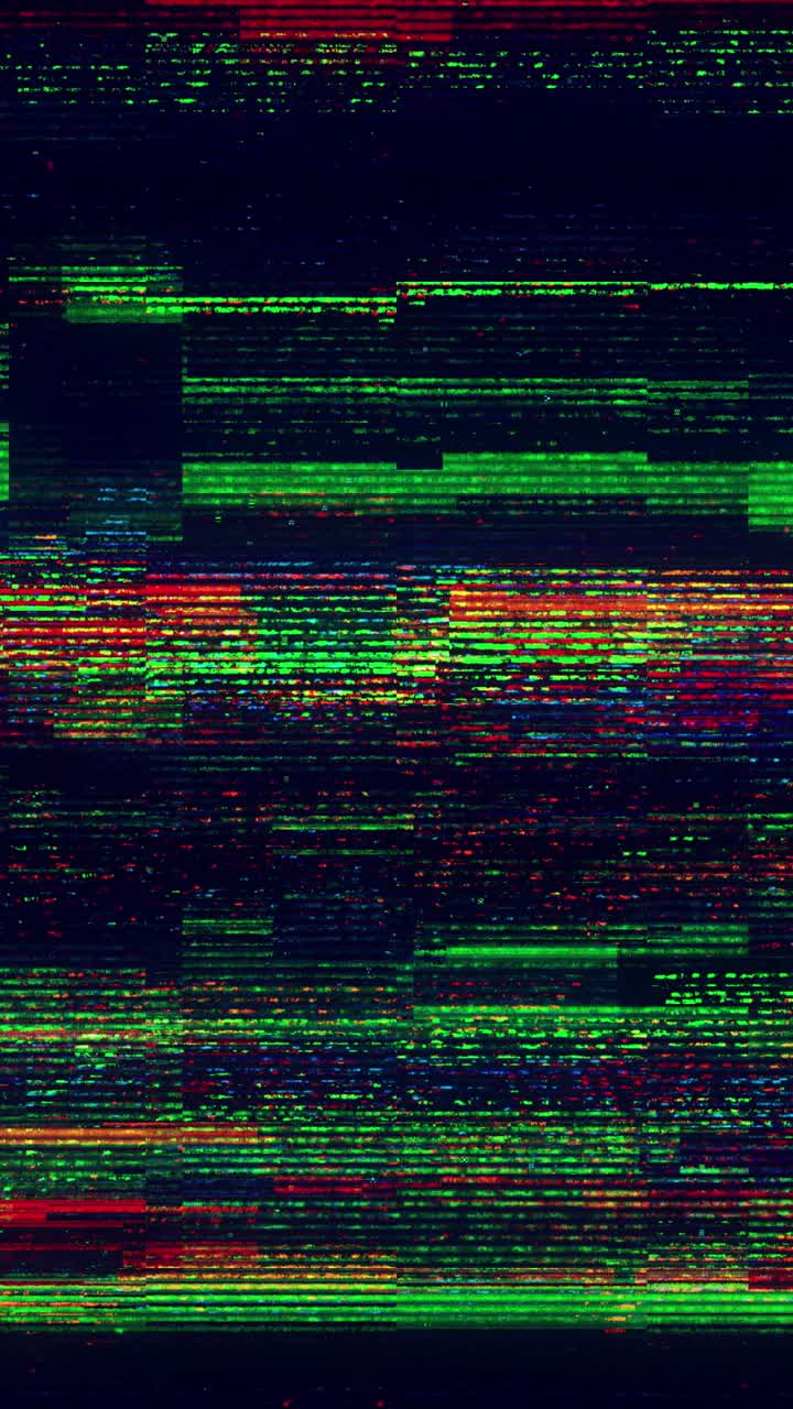 Abstract Digital Glitch Noise with Red and Green Lines