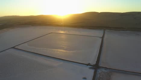 Aerial-drone-view-at-sunset-of-Lake-Bumbunga-in-South-Australia