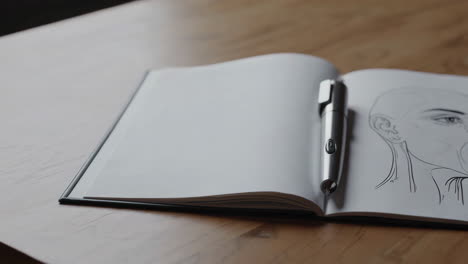 anatomy drawing in a notebook