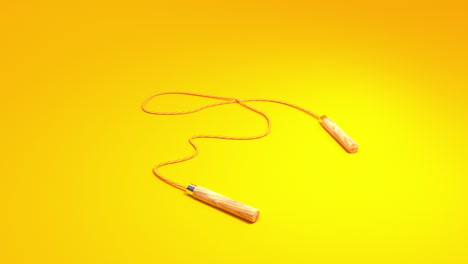 vibrant 3d animation: yellow skipping rope in motion against clean yellow background