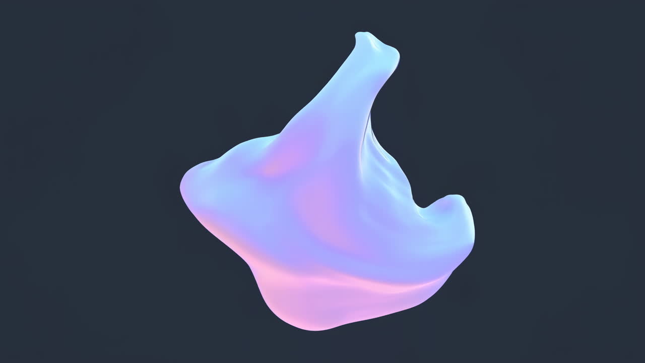 Dynamic Abstract Fluid Shape with Iridescent Gradient Colors