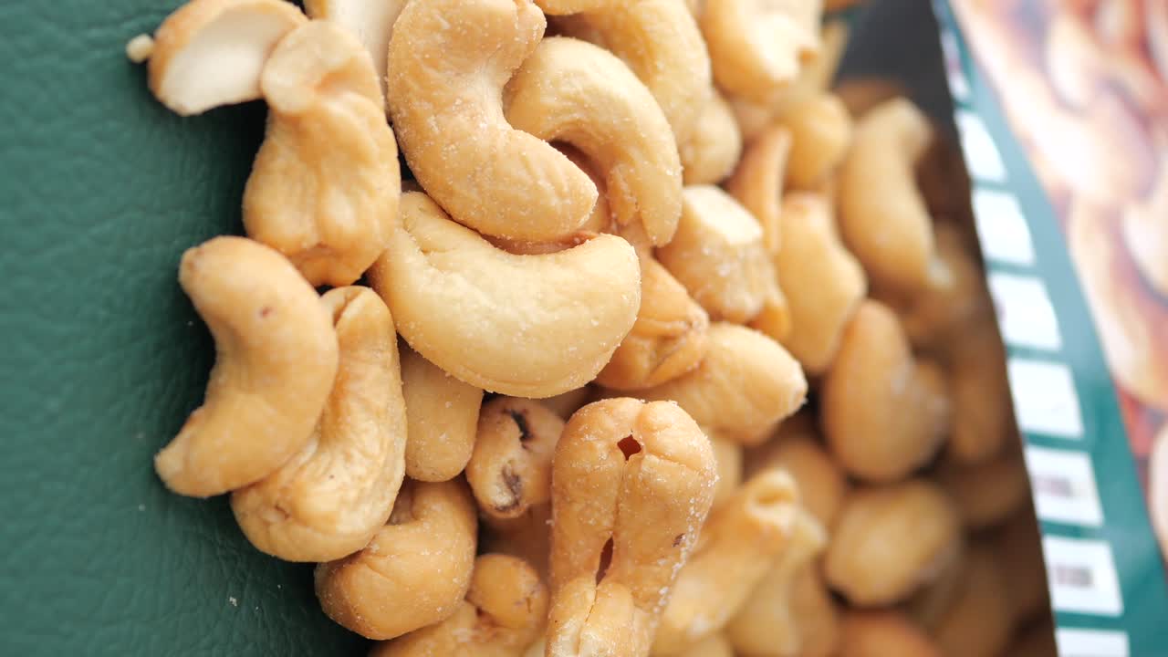 Pile of roasted cashews