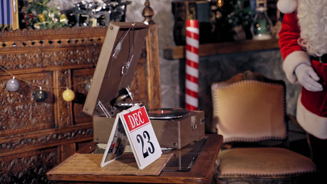 Santa Clause with calendar. Close up of Santa Clause with calendar date waiting for Christmas