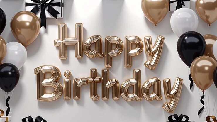 Sfondo di compleanno con palloncini e regali