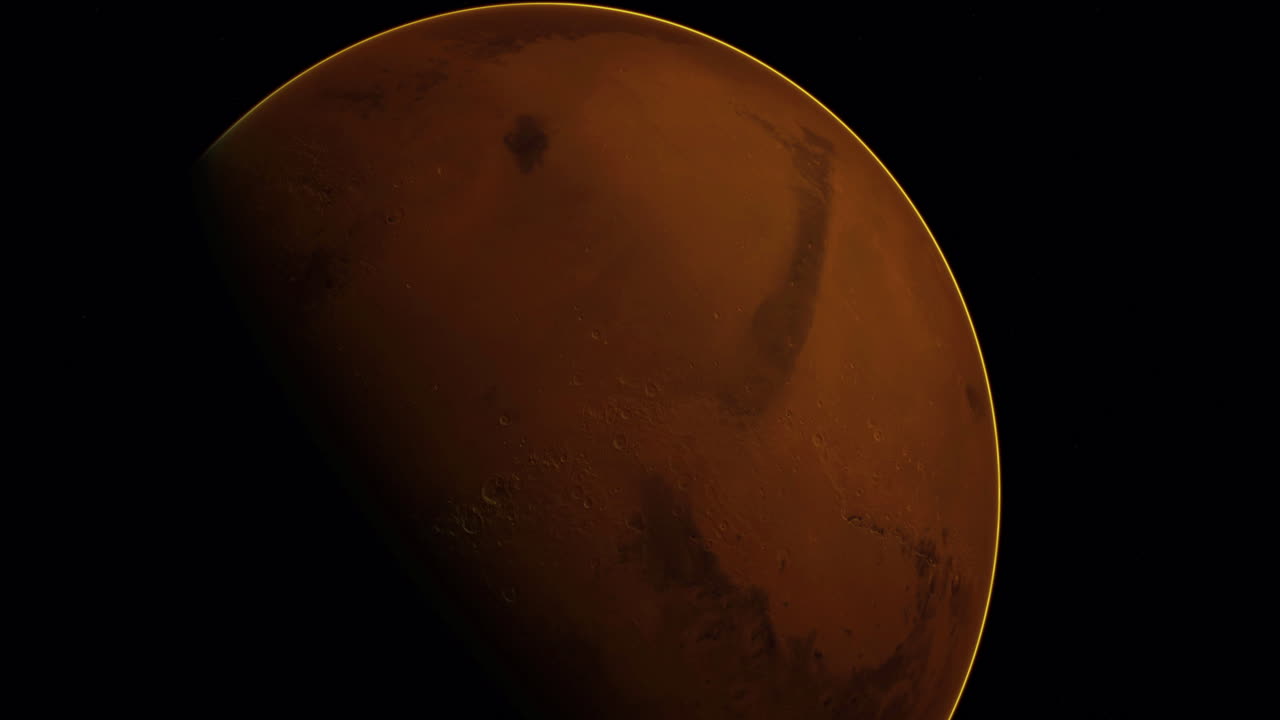 Esplorare il pianeta rosso Marte da un punto di vista distante nello spazio