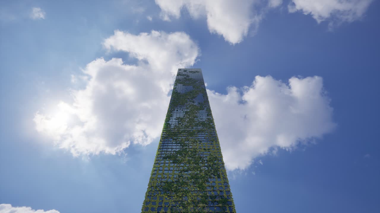 Green Skyscrapers Emerges With Blue Sky, Eco-Friendly Vision