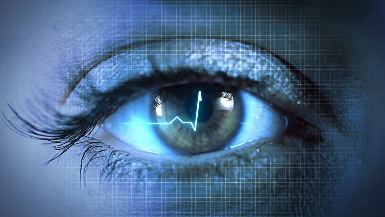 4k hud eye futuristic vision system concept of control and security in the accesses technology and