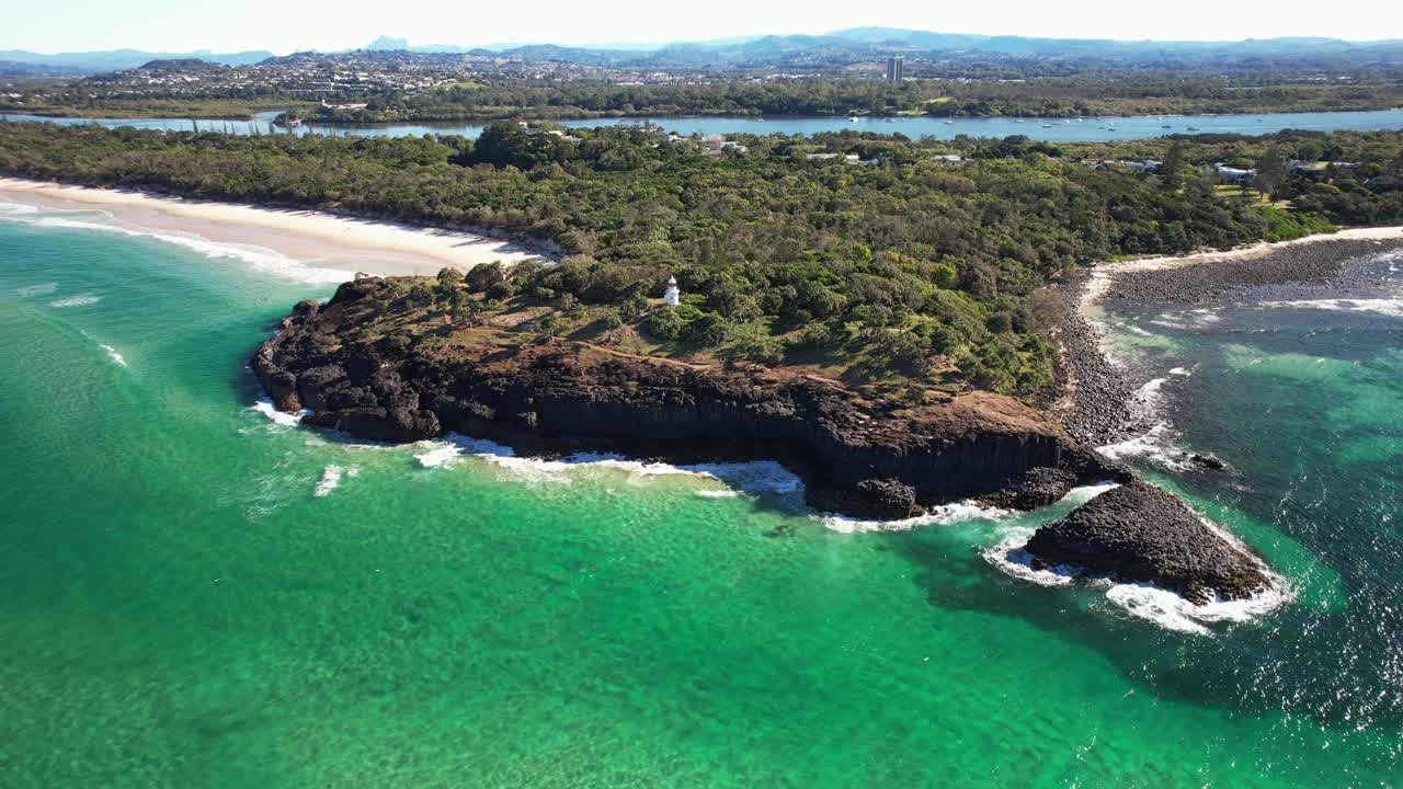 Idyllic Scenery Of The Ocean At Fingal Head In NSW, Australia - Drone Shot