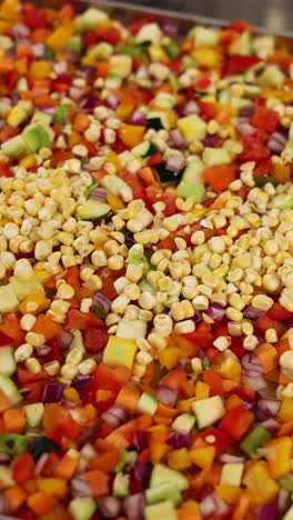 mixed colorful vegetables ready to cook