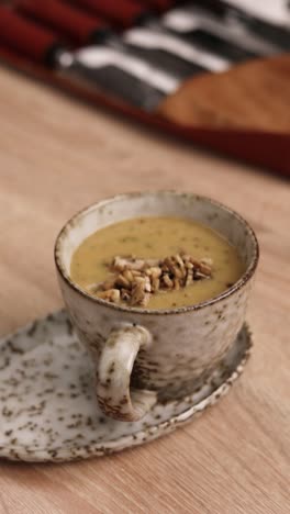 mushroom soup in a mug