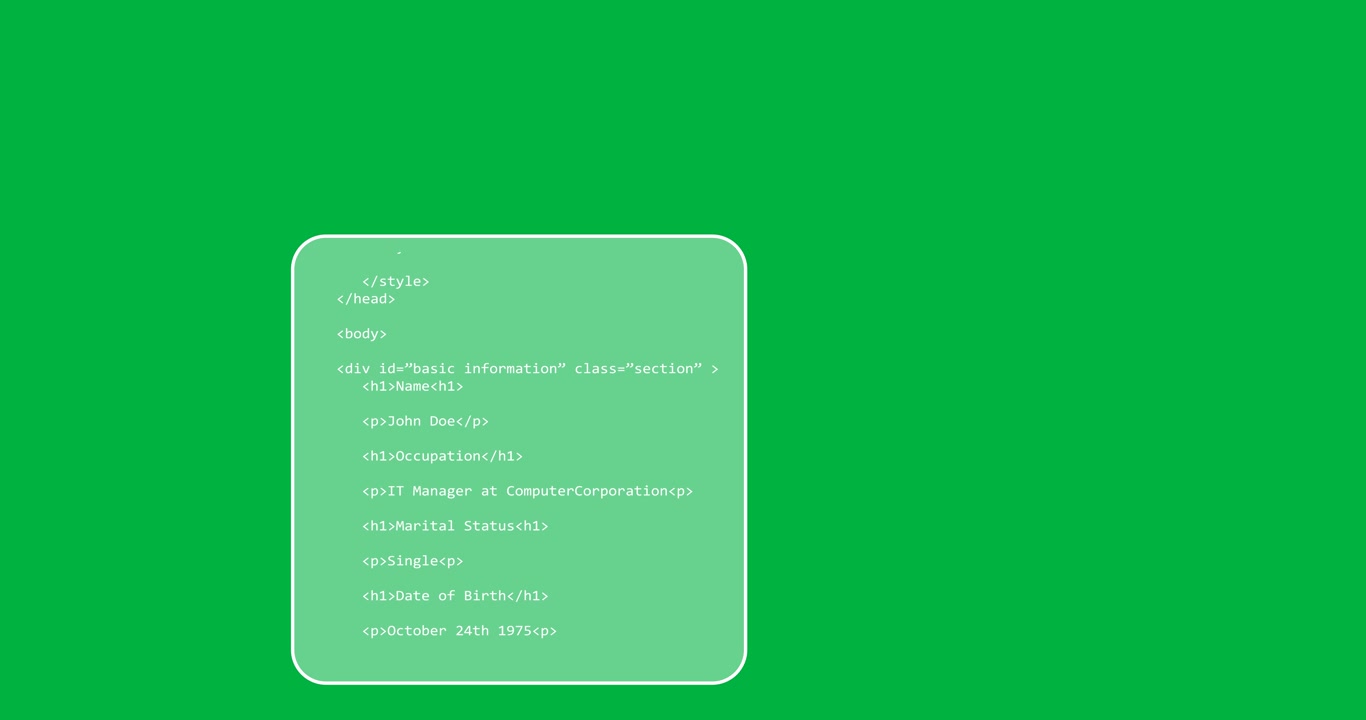 Animation of screen with data processing over transparent background