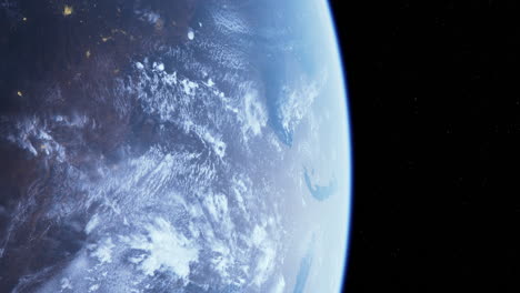 la tierra desde el espacio por la noche