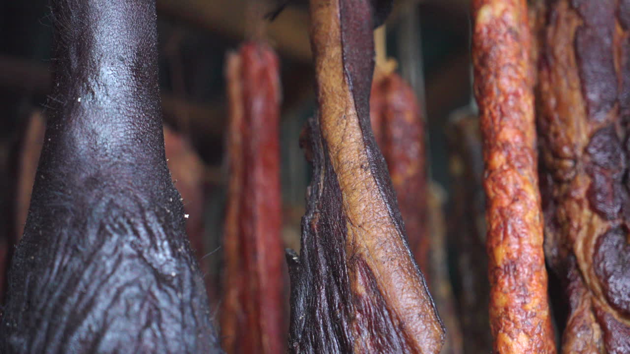 Southern Chinese cuisine cured meat; Dried pork，Smoked Bacon