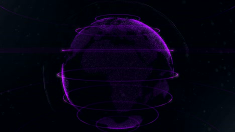 abstract sphere. connected violet dots with lines. globalization interface. dots accumulation. close up video. 4k.