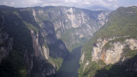 aerial wide shot of the sumidero canyon, chiapas mexico