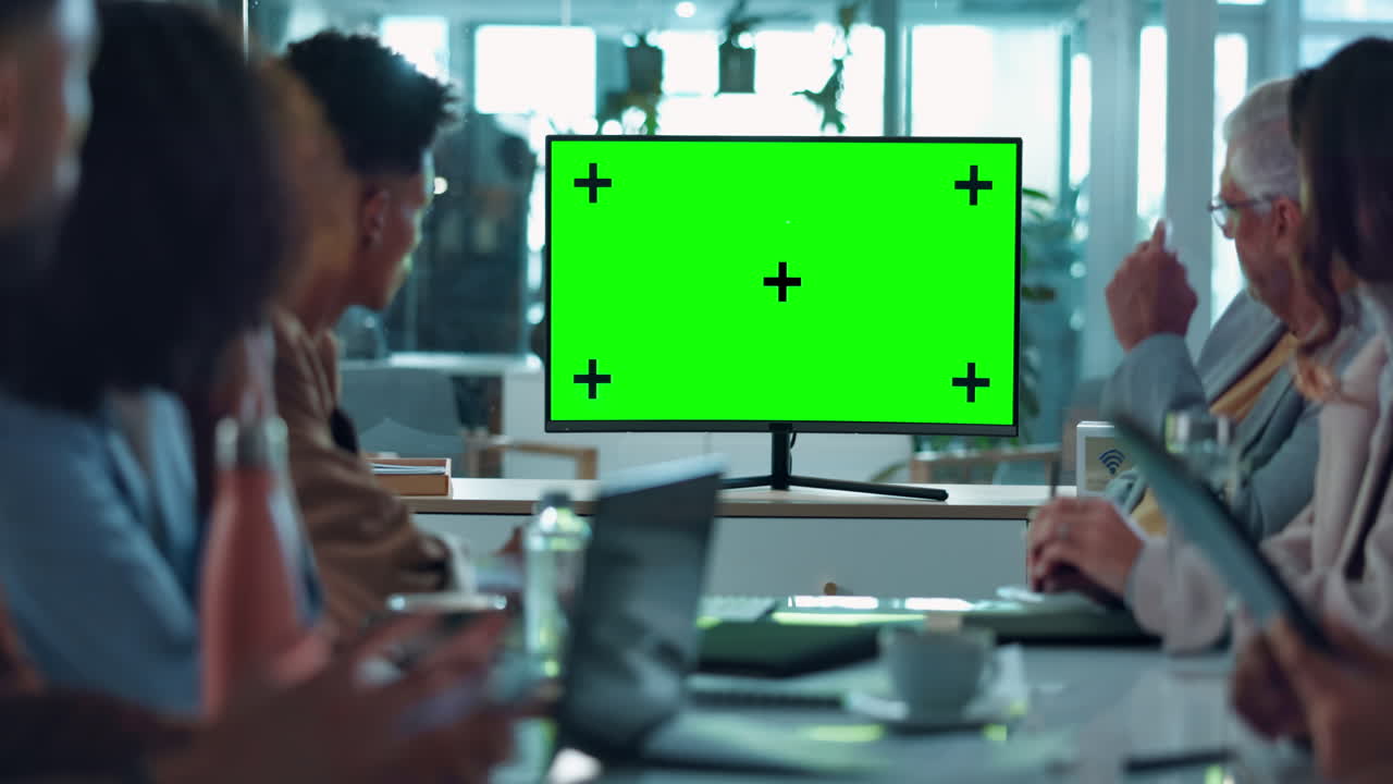 그린 스크린으로 비즈니스 회의
