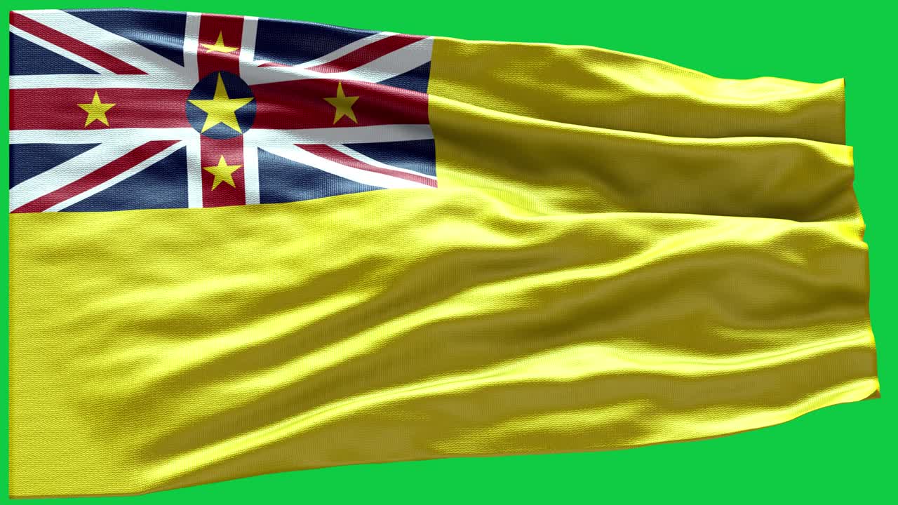 4k bandera muy detallada de niue - bandera de niue alto detalle - bandera nacional patrón de ondas de niue elementos en bucle