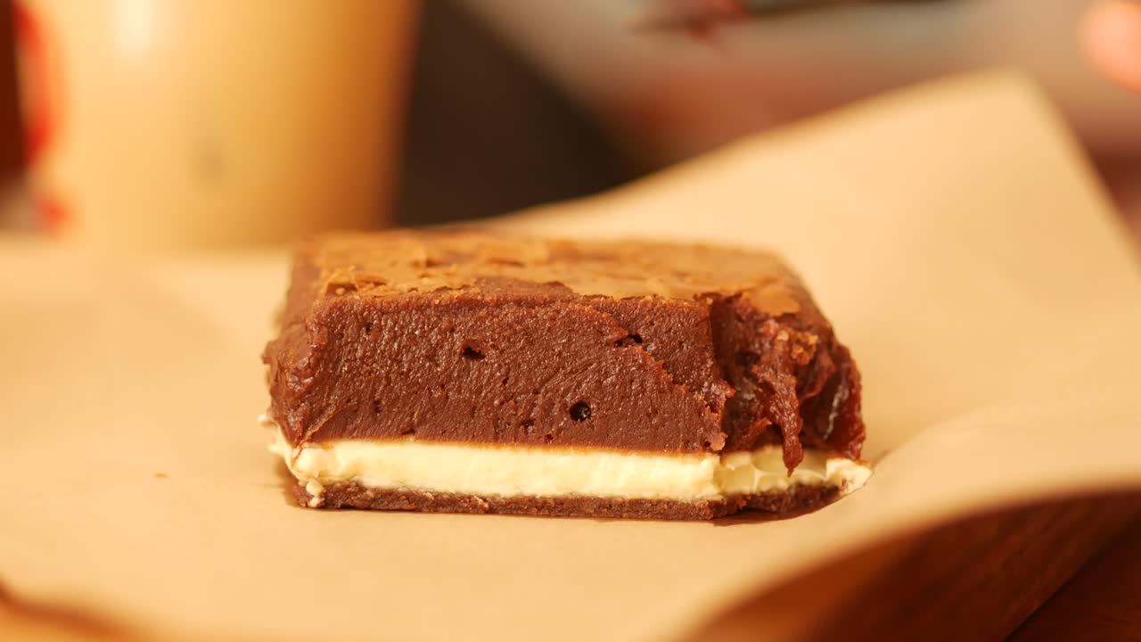 Brownie being eaten with fork