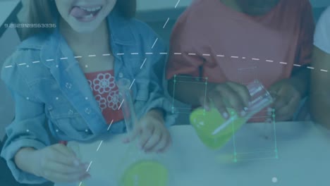 animación del procesamiento de datos científicos en diversos escolares en el laboratorio