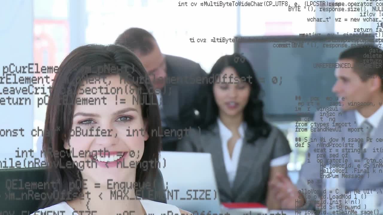 비즈니스 사람들에 대한 데이터 처리의 애니메이션