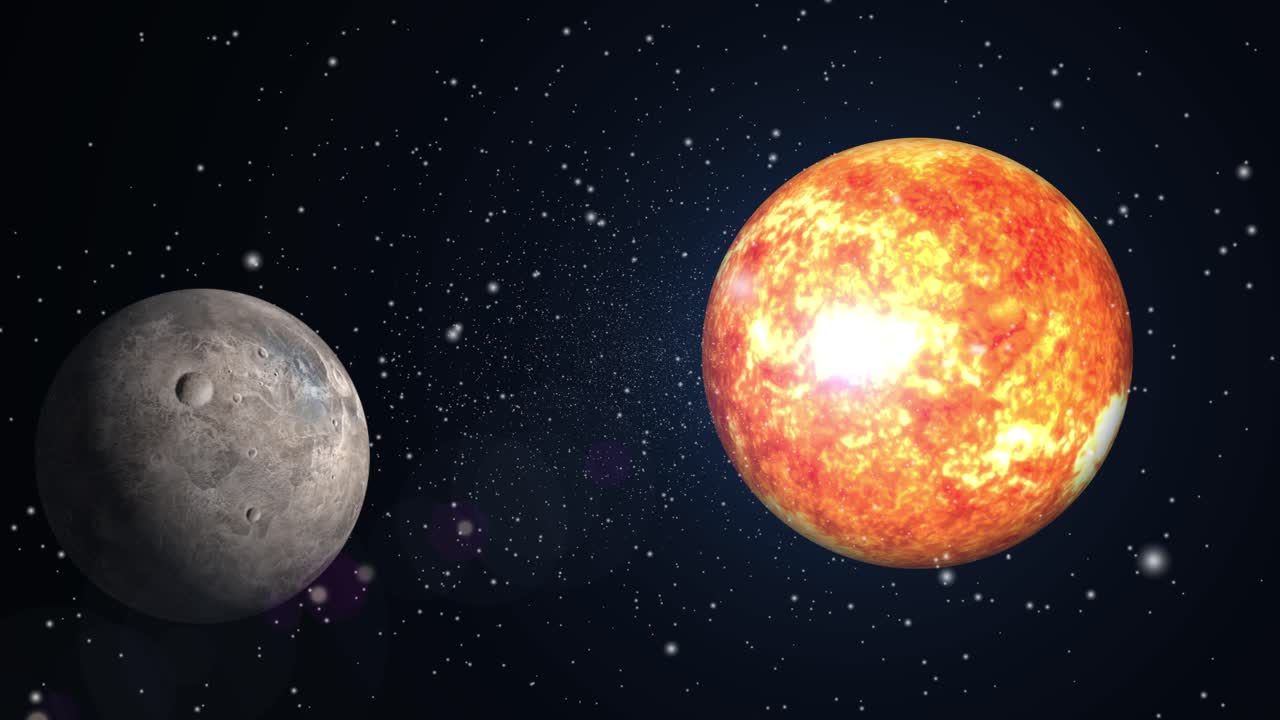 dos planetas moviéndose juntos en el universo