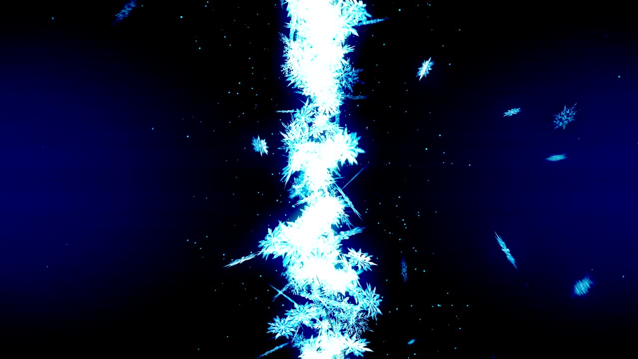 copos de nieve cayendo sobre un fondo azul, animación de brillo en bucle,