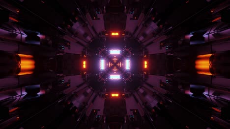 futuristic cyber style space pod for personnel housing in space station with neon light, motion graphic of vj loops, 3d, motion graphic