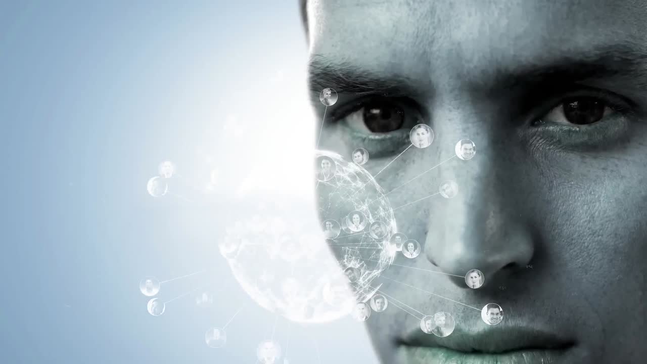 girando el globo con datos y red de conexión