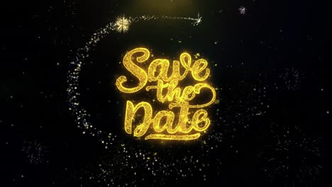 save the date graphic design with fireworks