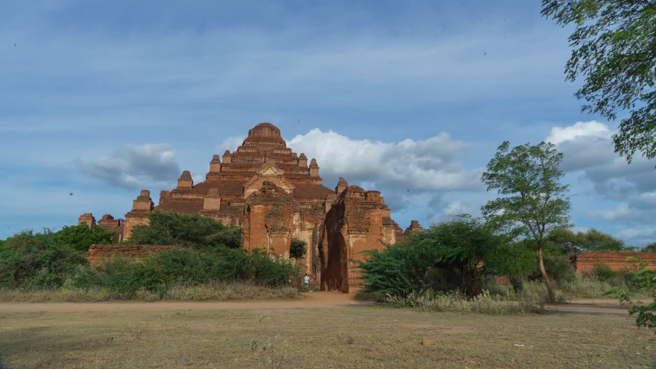 Timelapse of the ancient Dhammayangyi Temple, a grand Buddhist monument in Bagan, Myanmar, Southeast Asia