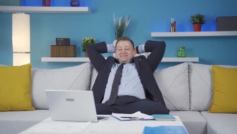 home office worker man working relaxed and peacefully.