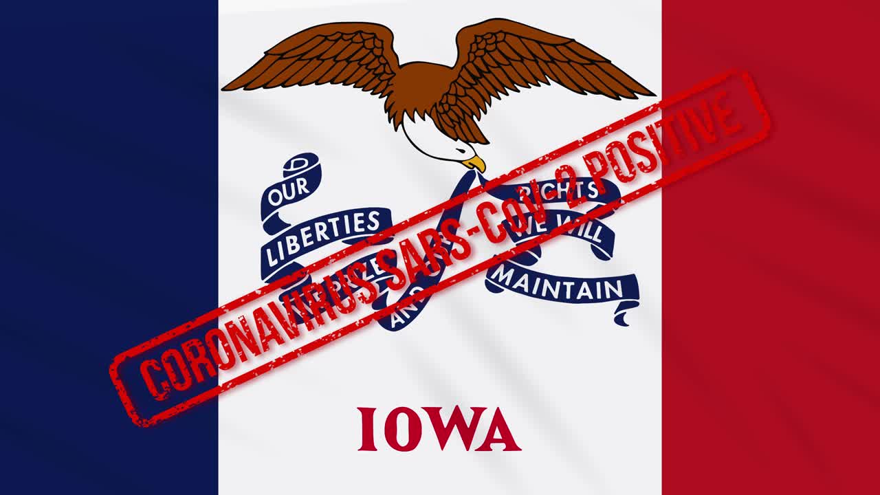 미국 아이오와 주 (iowa state) 의 흔들리는 발은 covid-19에 대한 긍정적 인 반응으로 스프되어 있습니다.