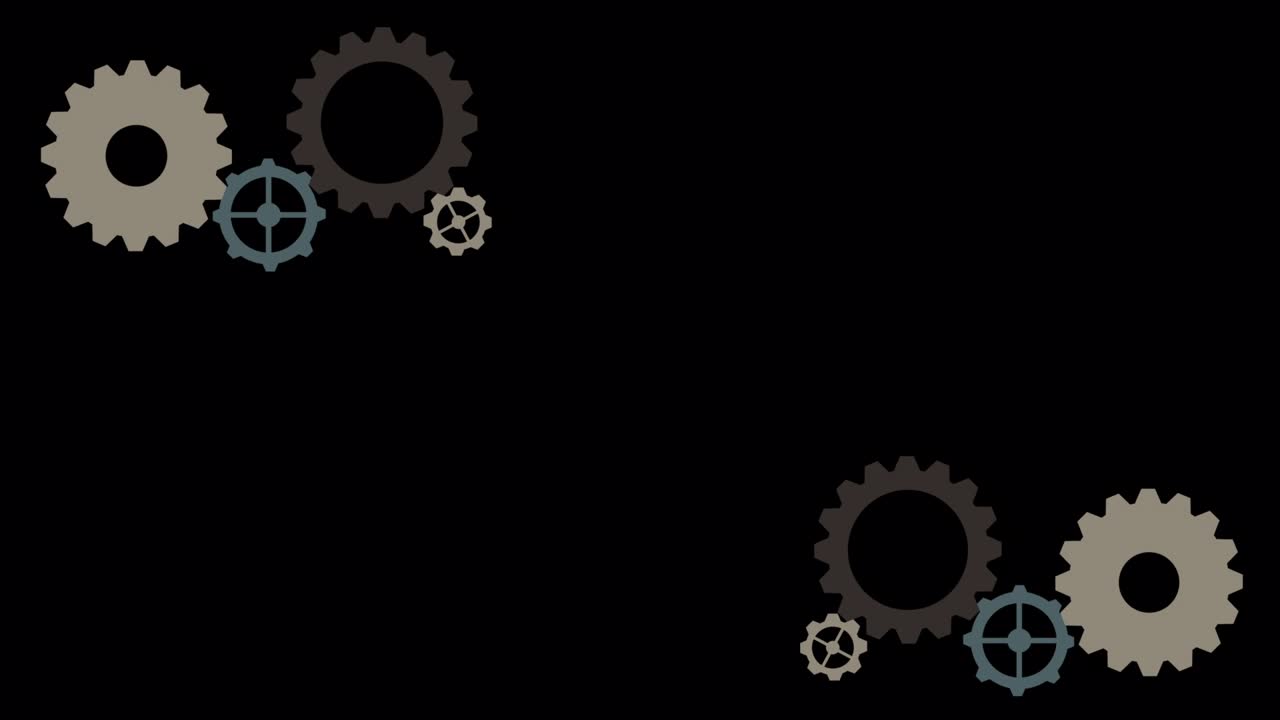 Simple Gear Animation Black Background