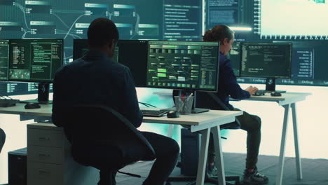 cyber intelligence team of experts in a governmental hacking room