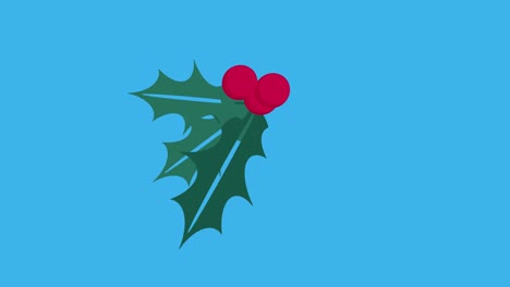 animación de una corona de navidad en movimiento sobre un fondo azul