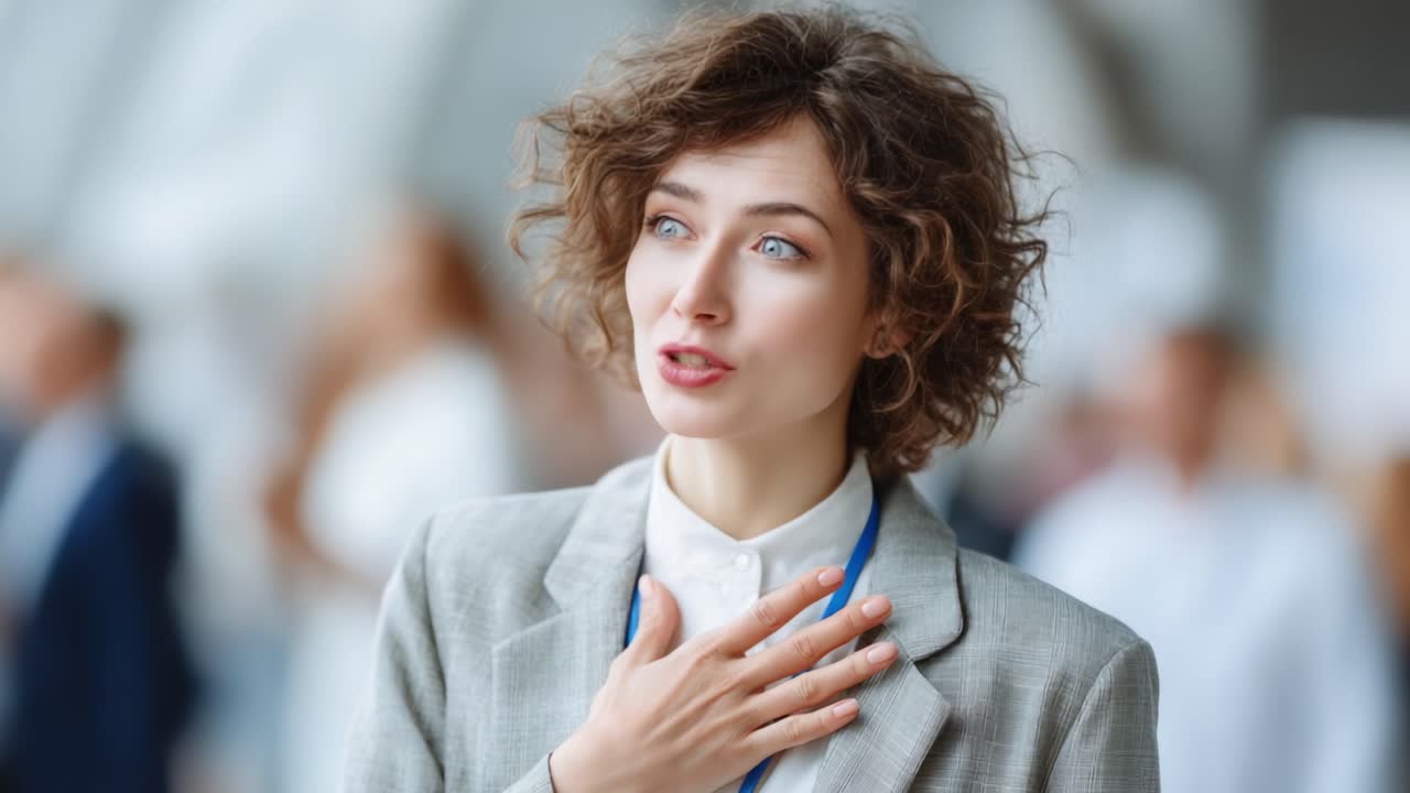 Engaging in a Thoughtful Conversation: A Confident Professional Emphasizes Her Points with Passion and Genuineness