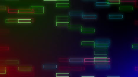 animación de rectángulos de neón repetibles que se mueven sobre un fondo negro