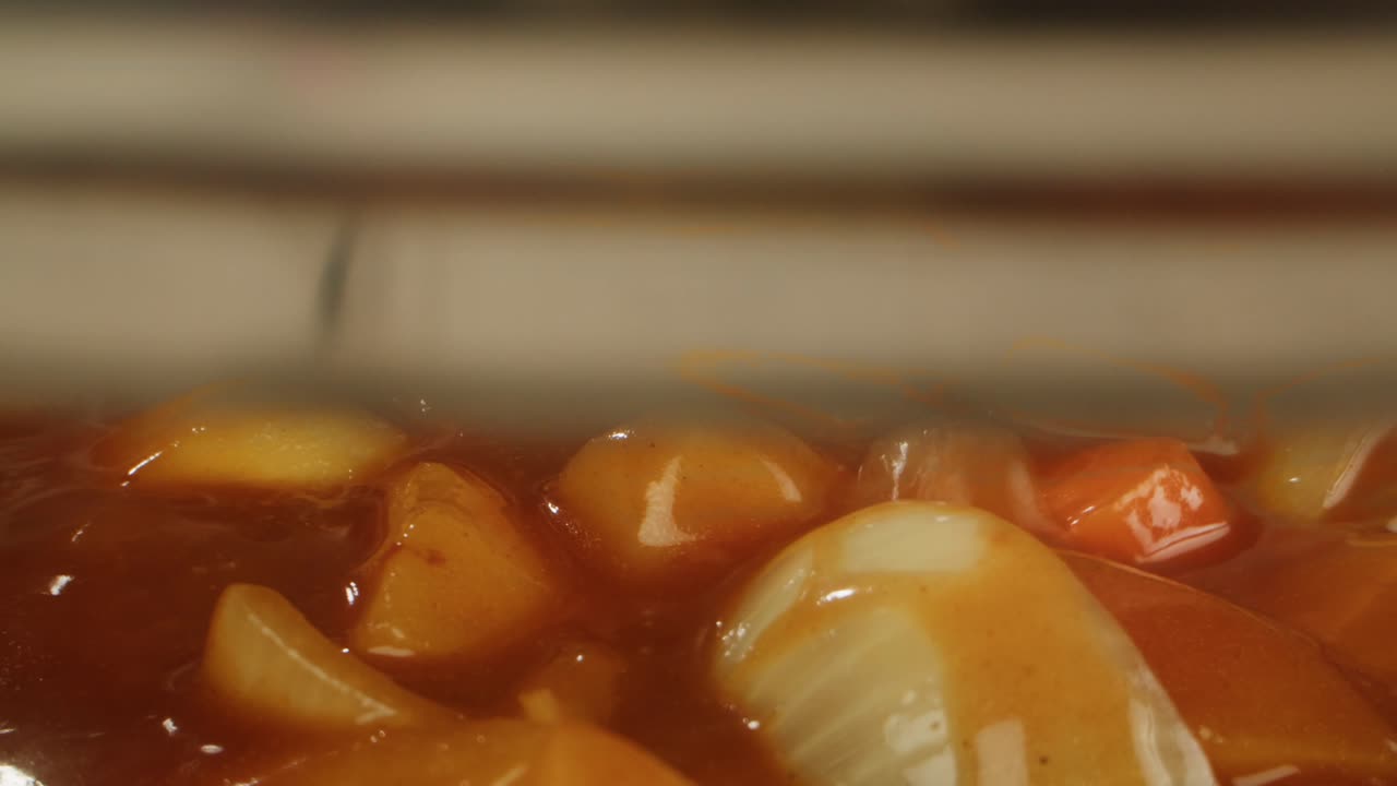 Japanese curry rice with fry pork Tonkatsu, Katsu Kare, Japanese breaded cooking dinner in restaurant, close up macro of asian food