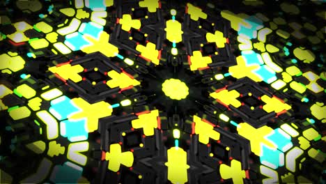 4k fondo de bucle oscuro con mecanismo simétrico abstracto y luz de neón, dof. ciencia ficción cyberpunk bg para espectáculos o eventos, exposiciones, festivales o conciertos, bucle vj para clubes nocturnos