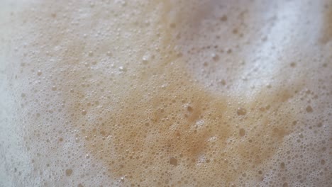 close-up of coffee foam