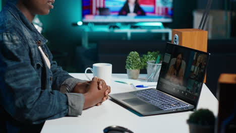 woman in video conference