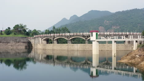 bridge over on top of water dam