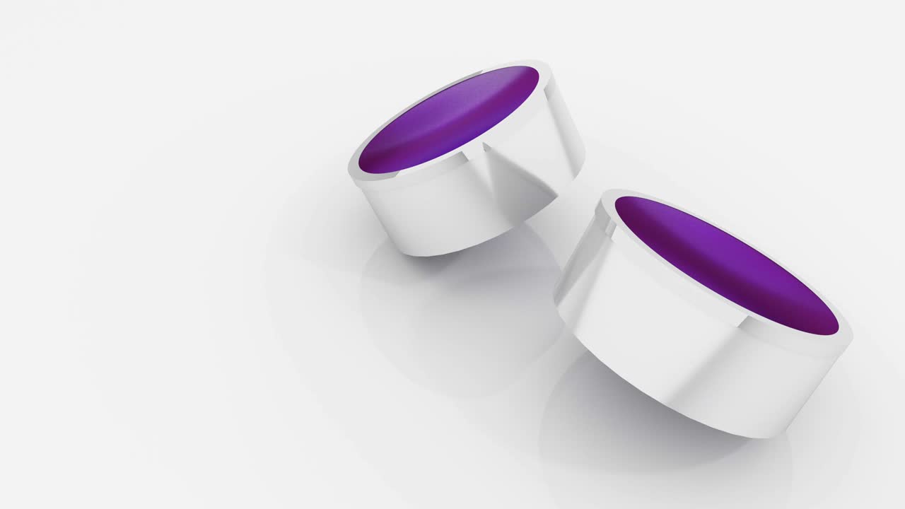 Abstract 3d cylinder with  glass reflection surface rotating. 4k animation looping render footage.