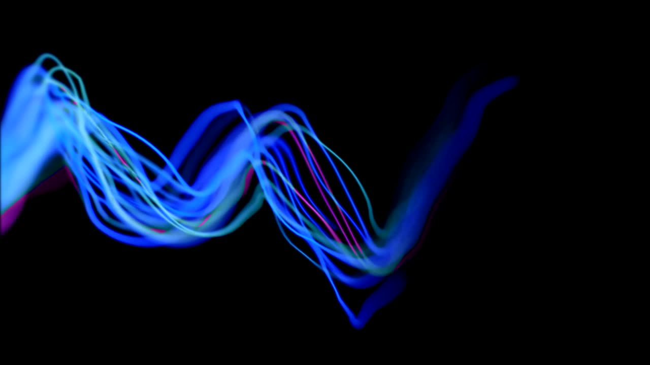 rayas de neón abstractas bailan a través del marco.