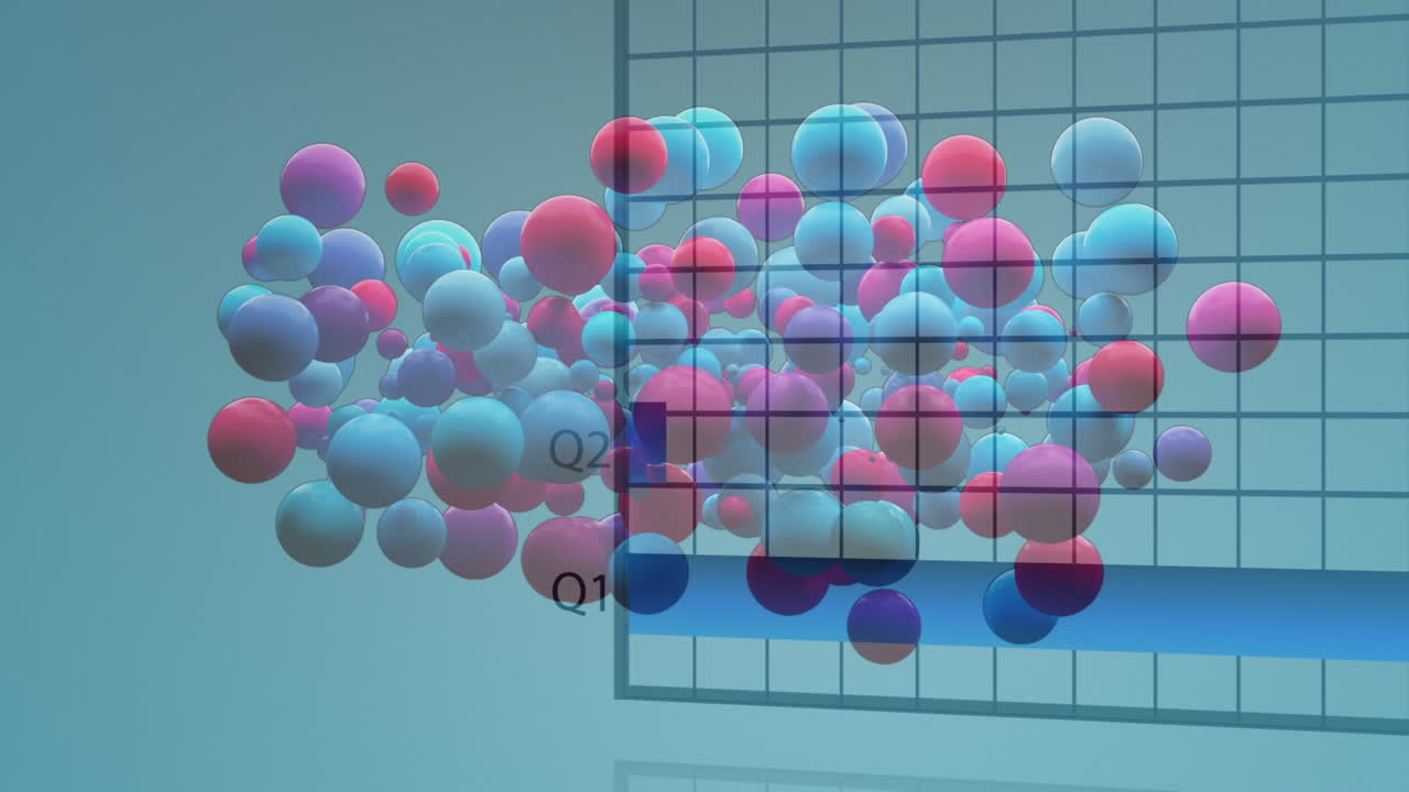 초록색 배경에 분홍색과 파란색 어리의 애니메이션