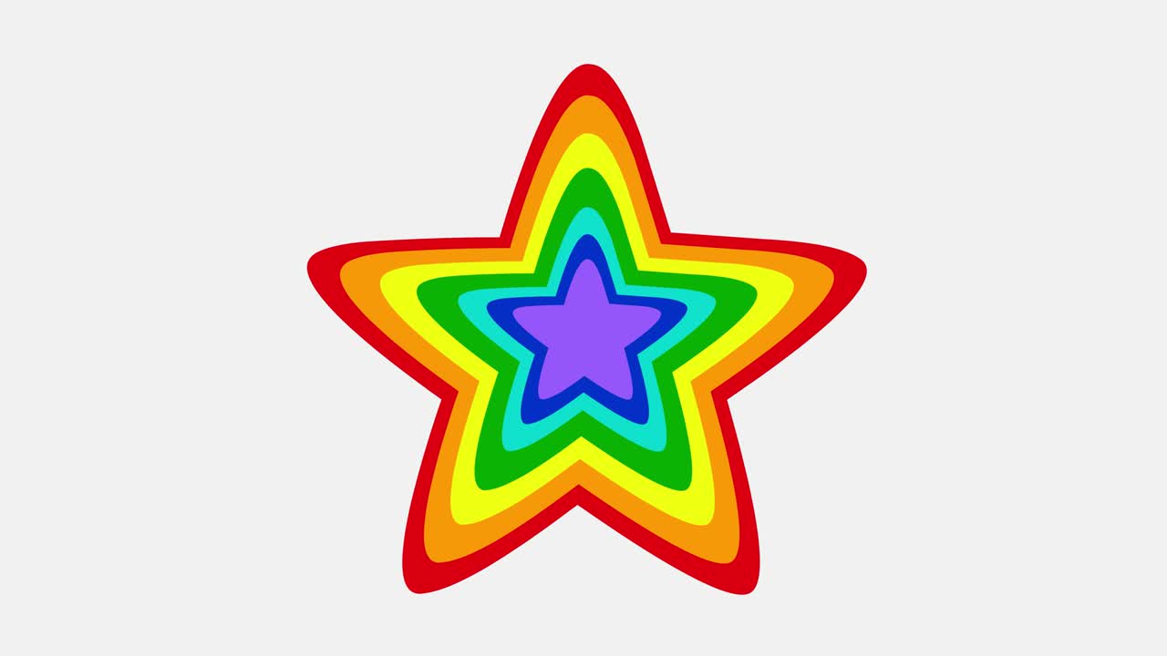 animación de bucle de una estrella con los colores del arco iris