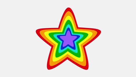 animación de bucle de una estrella con los colores del arco iris