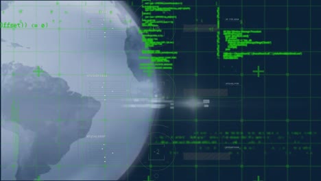 animation of digital data processing over globe